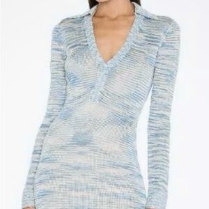 Alexis Two Piece Printed Blue and White Mini Dress